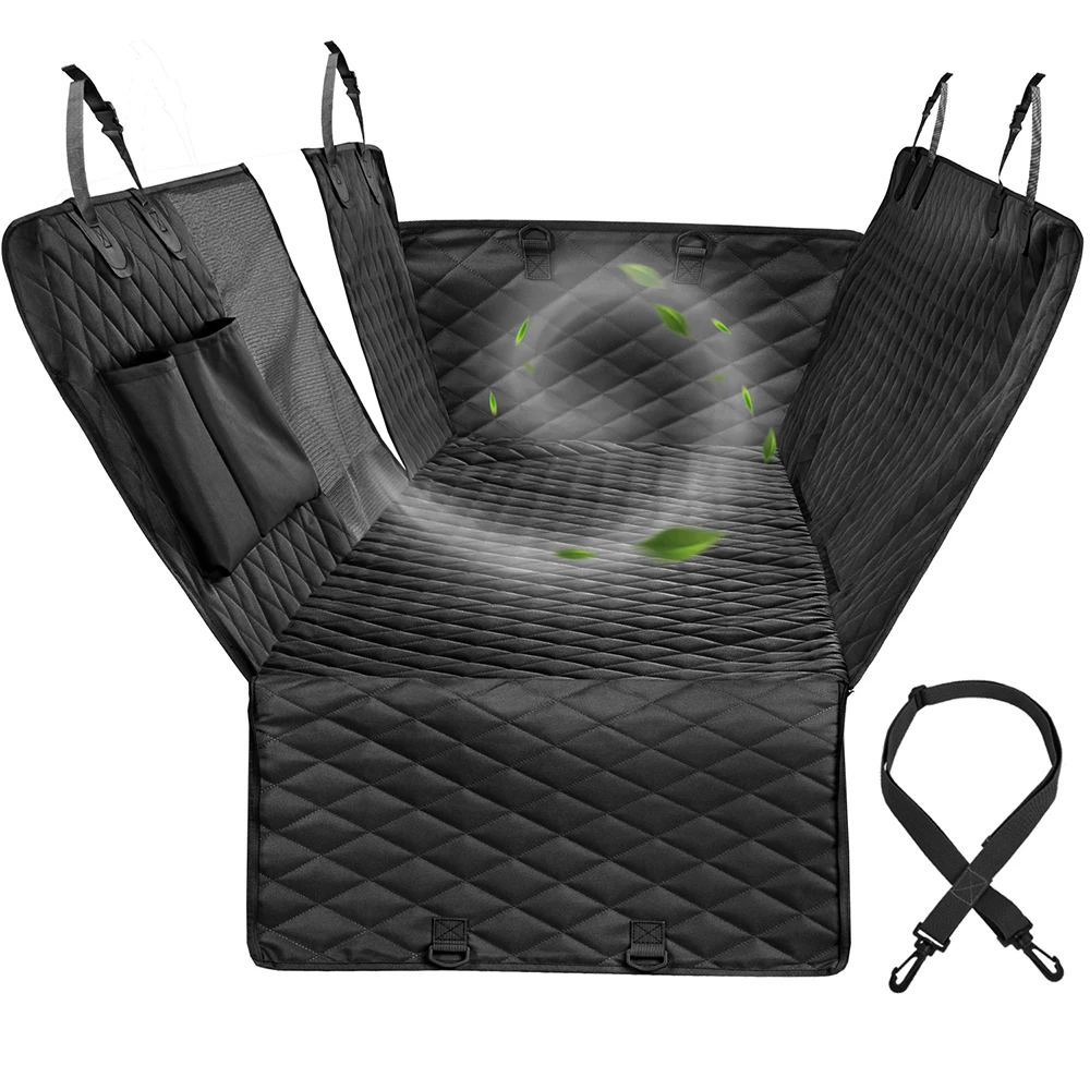 Dog Car Seat Cover material detail with 600D Oxford fabric and TPU coating