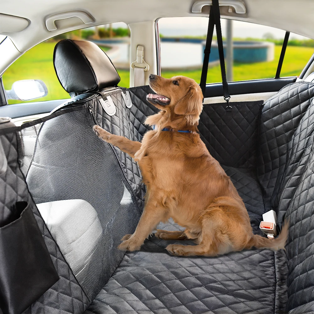 Dog Car Seat Cover hammock-style rear seat protector installed in a vehicle