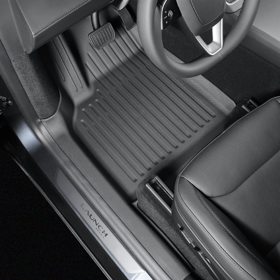Tesla Floor Mats full coverage in rear seating area of Model Y