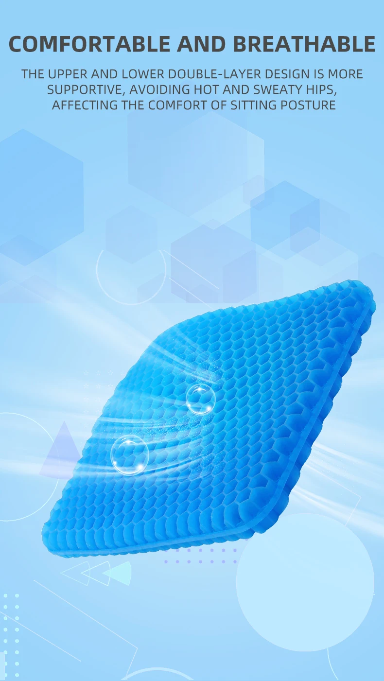 Honeycomb breathable structure of the car seat cooler pad