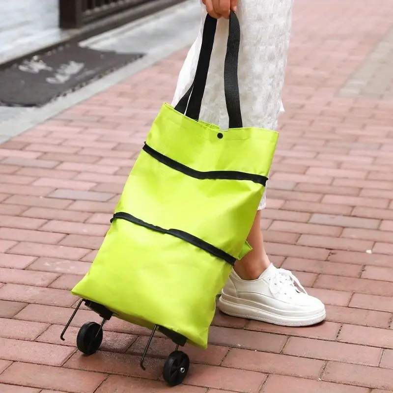 Collapsible folding shopping cart folded flat for storage