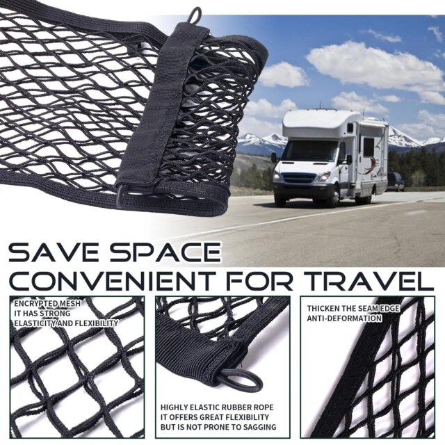 Elastic Cargo Net Plus Trunk Storage Organizer for Travels