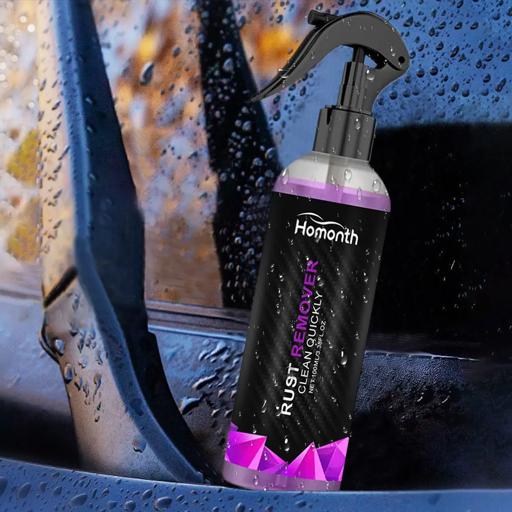 Close up of graphene-hybrid shield left by rust remover spray