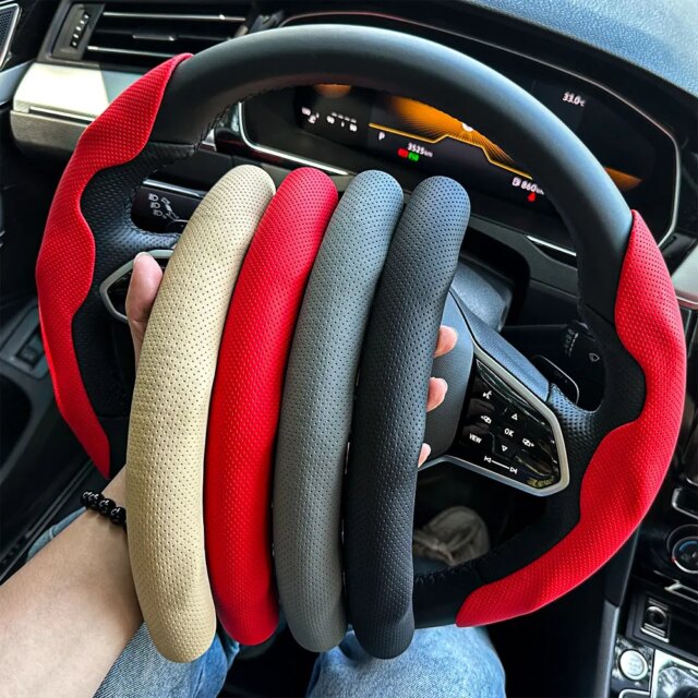 Steering Wheel Cover – Premium Leather and Anti Slip Design