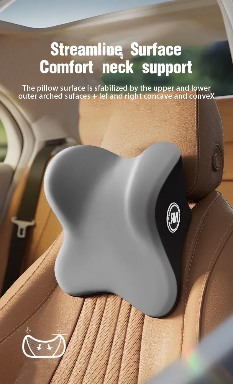 Soft fabric cover on a Car Neck Pillow Memory Foam cushion