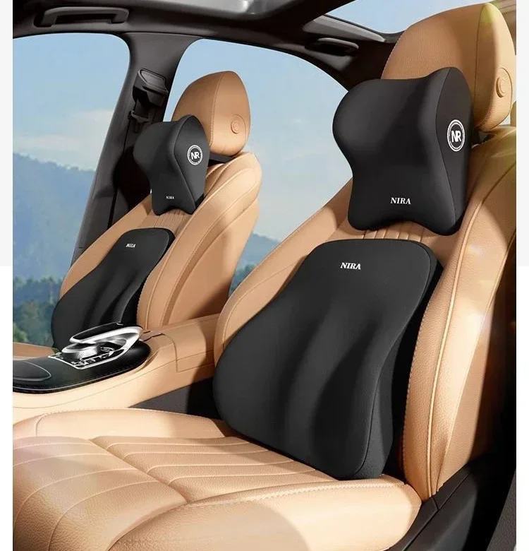 Car Neck Pillow Memory Foam attached to a compatible vehicle headrest