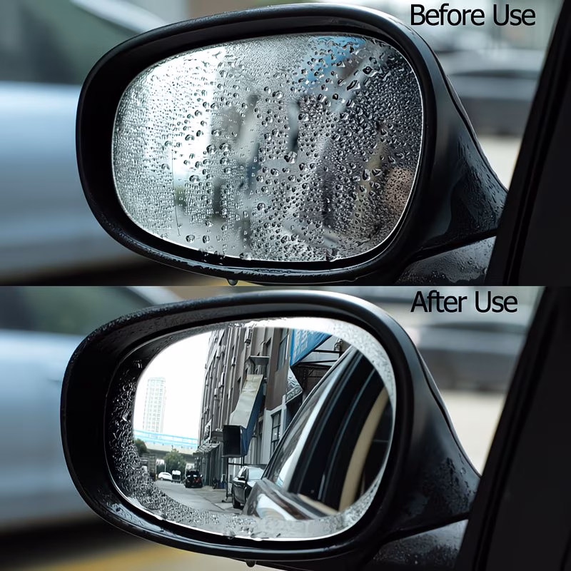 Car Anti Fog Rear Mirror Sticker 2 Pcs Rainproof Clear Film Car Anti Fog Rear Mirror Sticker 2 Pcs Rainproof Clear Film