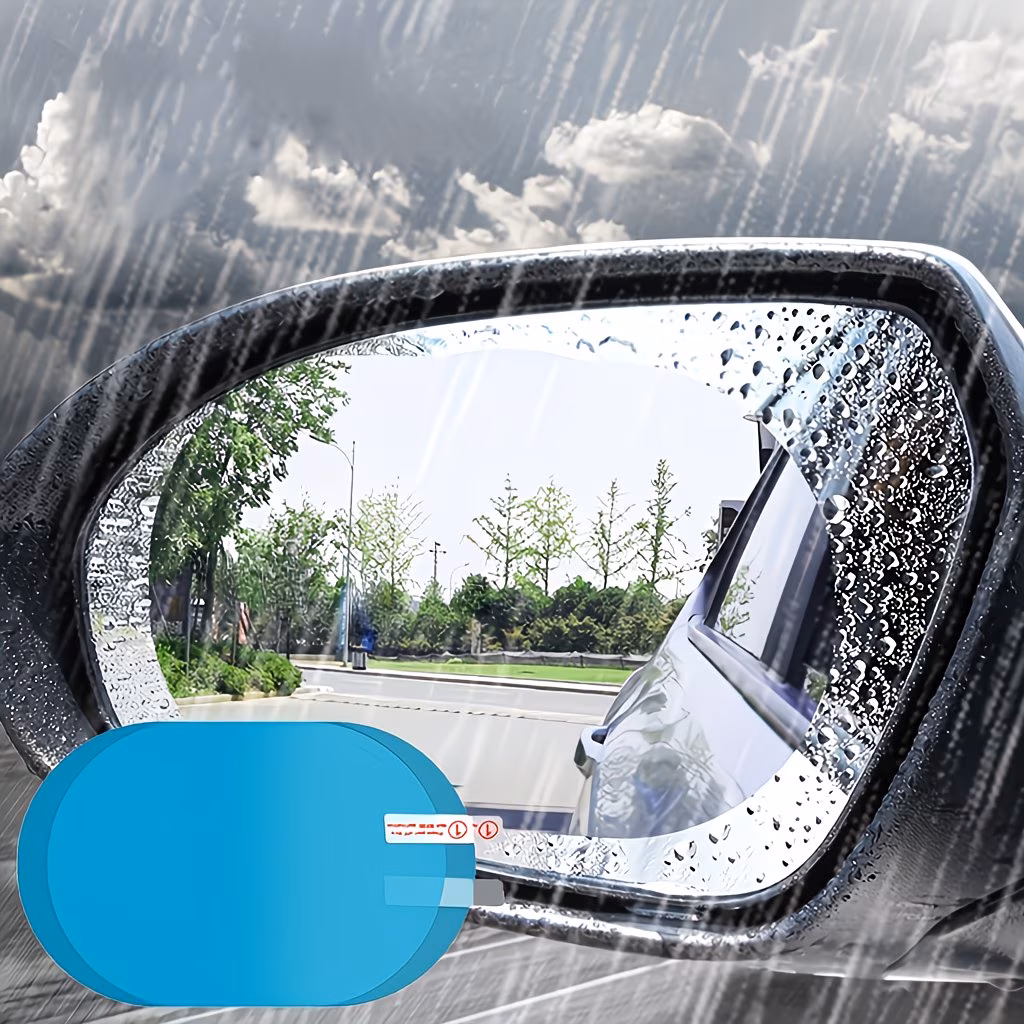 Car Anti Fog Rear Mirror Sticker 2 Pcs Rainproof Clear Film Car Anti Fog Rear Mirror Sticker 2 Pcs Rainproof Clear Film