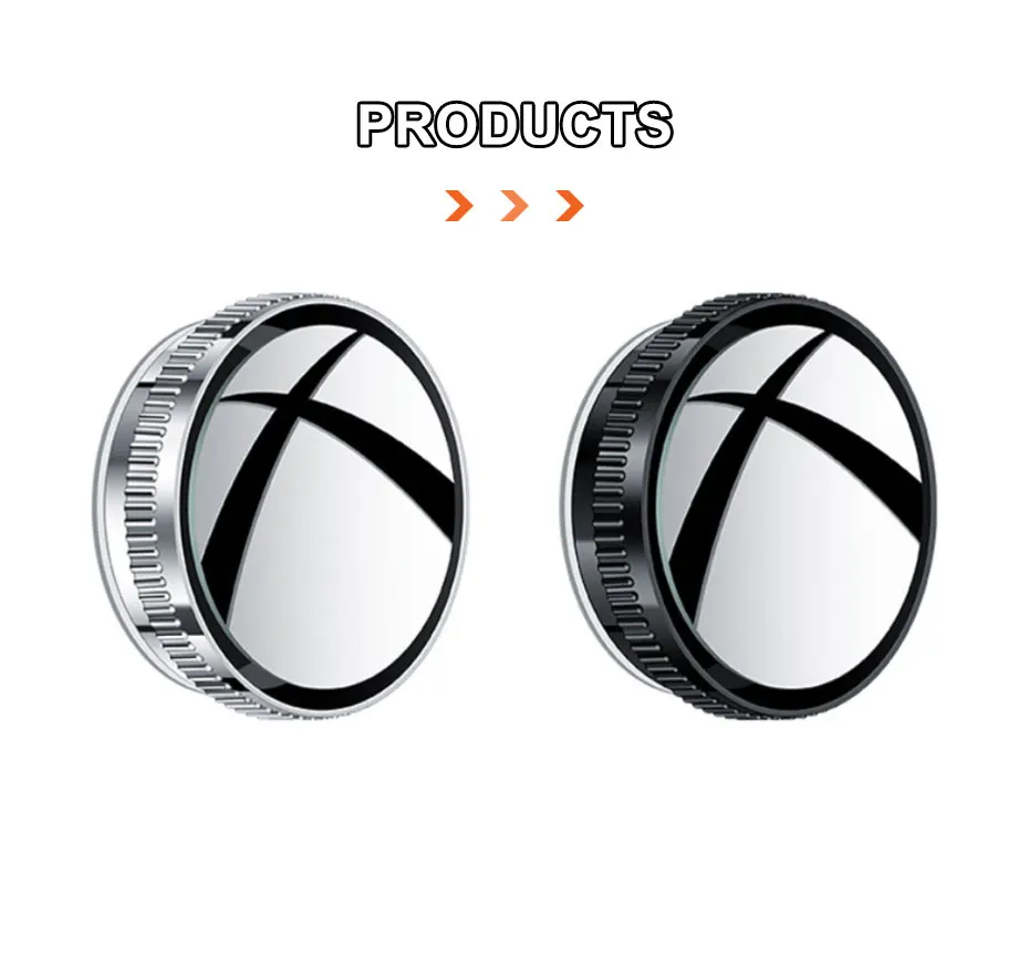 360-degree adjustable base on blind spot mirror for car with HD glass lens