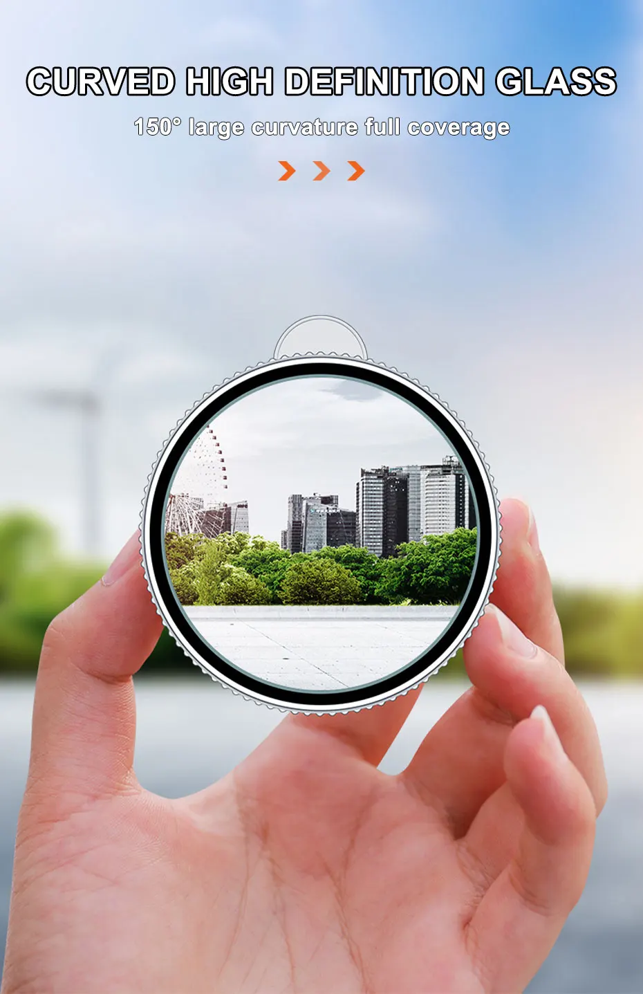 Round convex blind spot mirror for car installed on side mirror