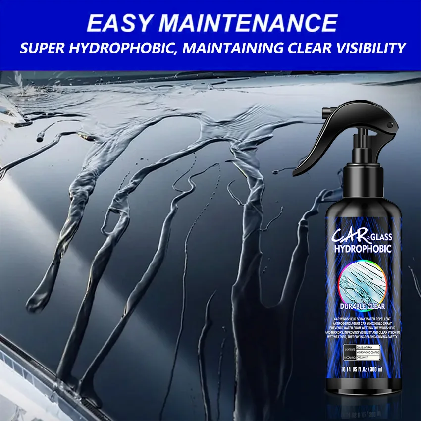 Water Repellent Action Hydrophobic barrier on anti fog spray for car repelling water on windshield