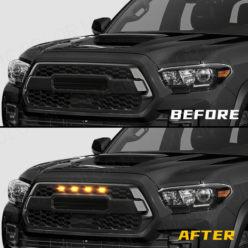Tacoma Front DRL Array Grill Lights LED kit installed on the front fascia of a Toyota Tacoma