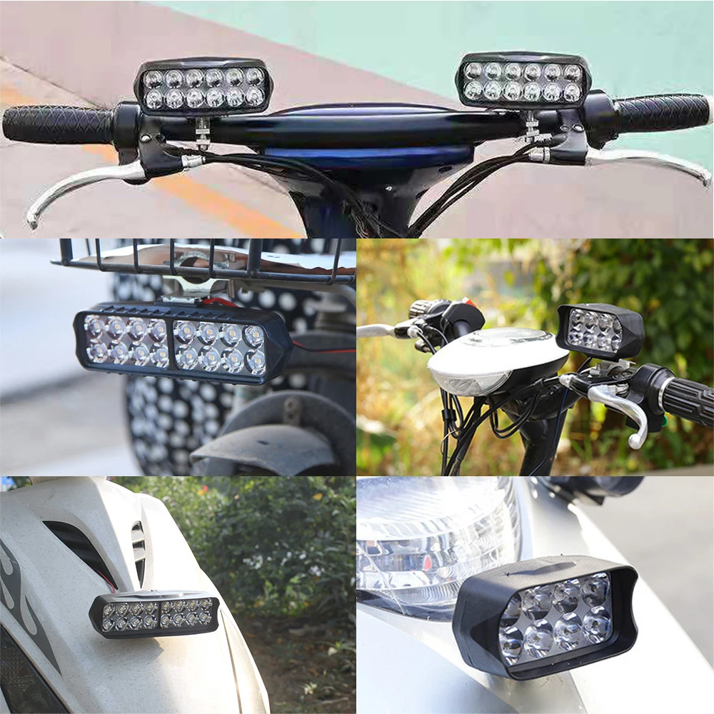 Motorcycle auxiliary fog light mounted on a scooter handlebar