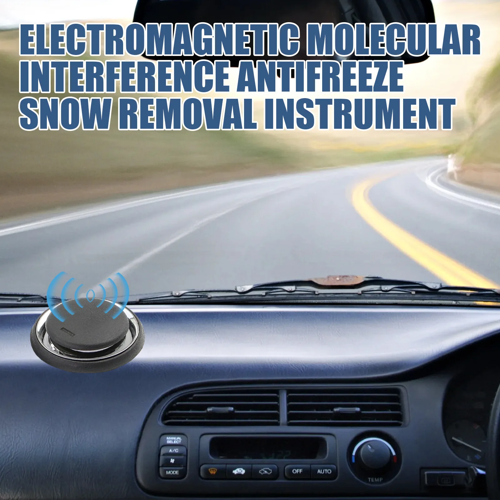 Frost Prevention Technology Close up of the molecular oscillation technology preventing windshield frost