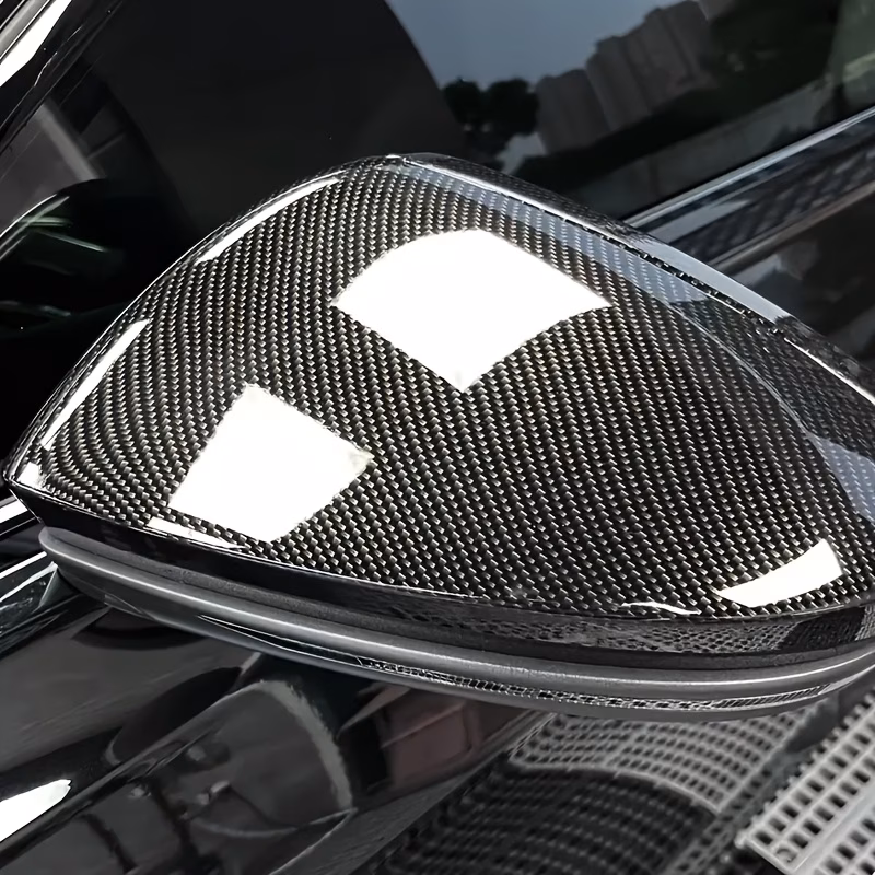 Close up of the 6D high-gloss carbon fiber texture on the vinyl wrap