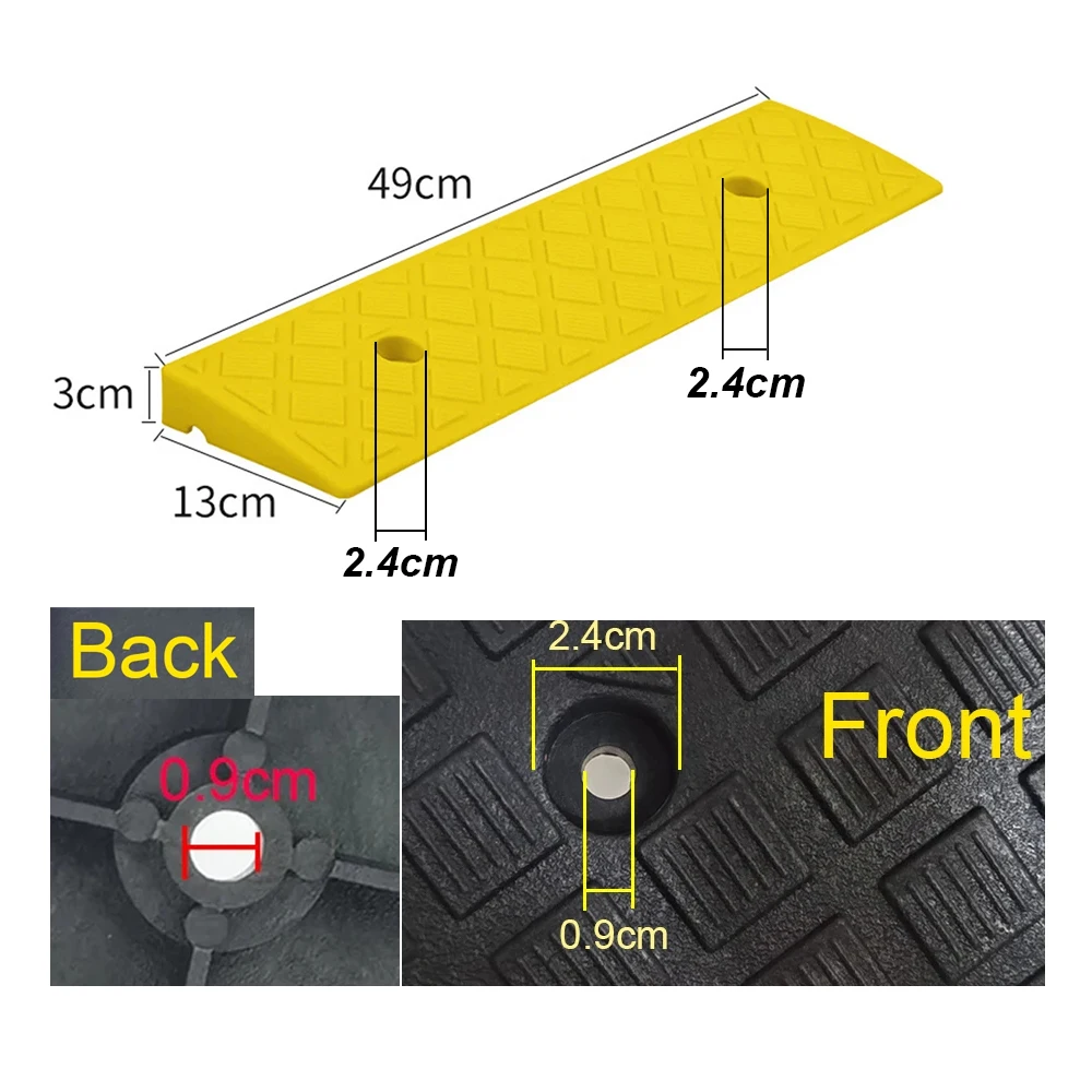 Close up of the cross-hatch anti-slip traction grid on the ramp surface