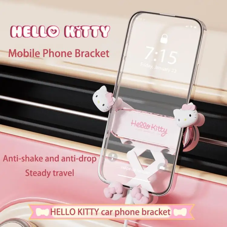 Best 2026 Safe Gravity Navigation Mount Hello Kitty Car Phone Holder