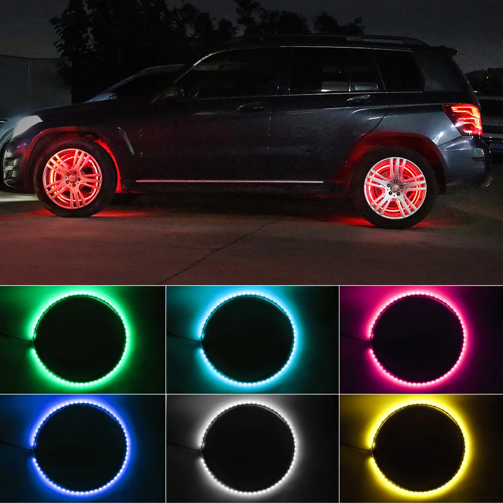 4pcs 15.5 bright LED wheel lights for truck rims with chasing flow effect